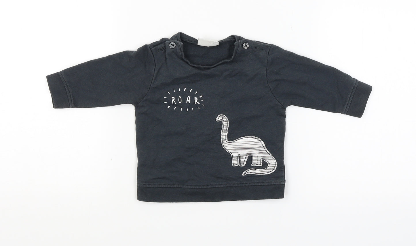 NEXT Baby Grey   Basic T-Shirt Size 0-3 Months  - DInosaur