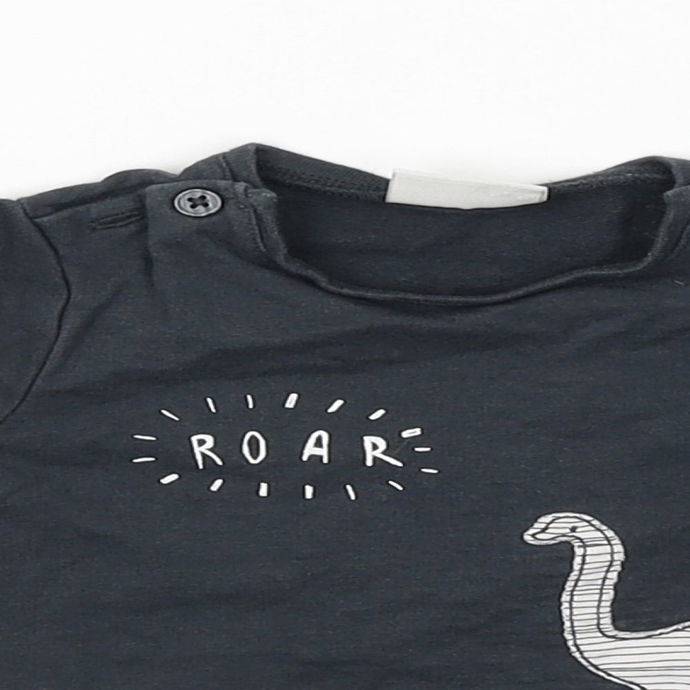 NEXT Baby Grey   Basic T-Shirt Size 0-3 Months  - DInosaur