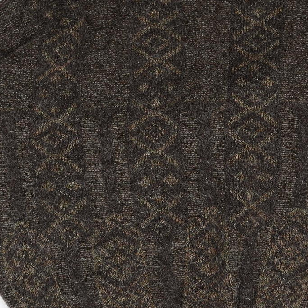 Tom Sayers Mens Brown Fair Isle Knit Cardigan Jumper Size M