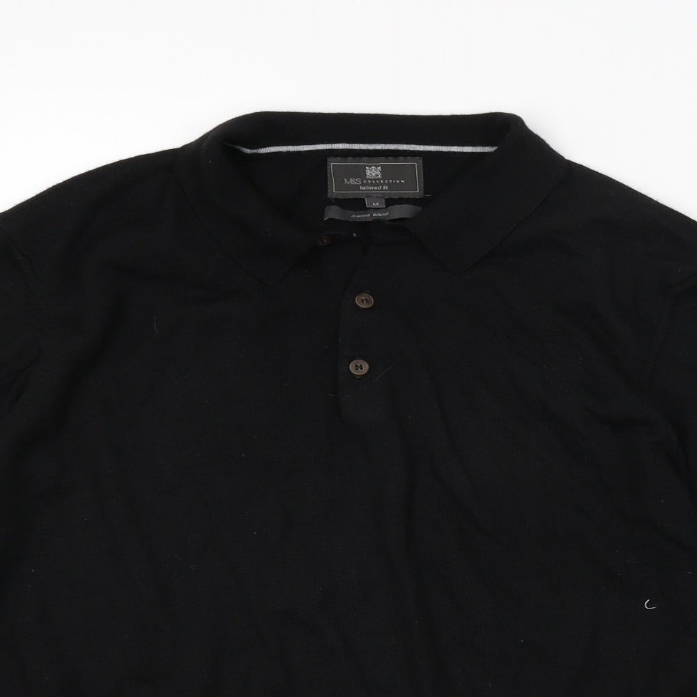 Marks and Spencer Mens Black    Polo Size M