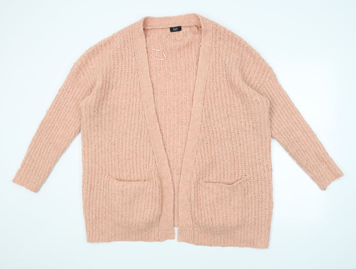 F&F Womens Pink Knit Cardigan Jumper Size 12 - Loose Fit