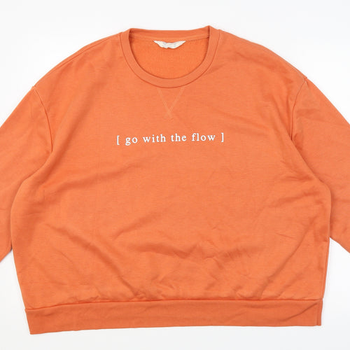 Primark Womens Orange   Pullover Jumper Size 18  - go with the flow
