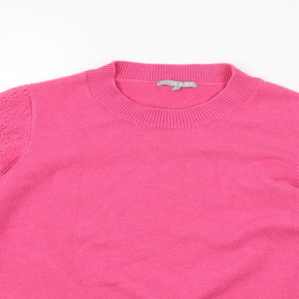 Oliver Bonas Womens Pink  Knit Pullover Jumper Size 12