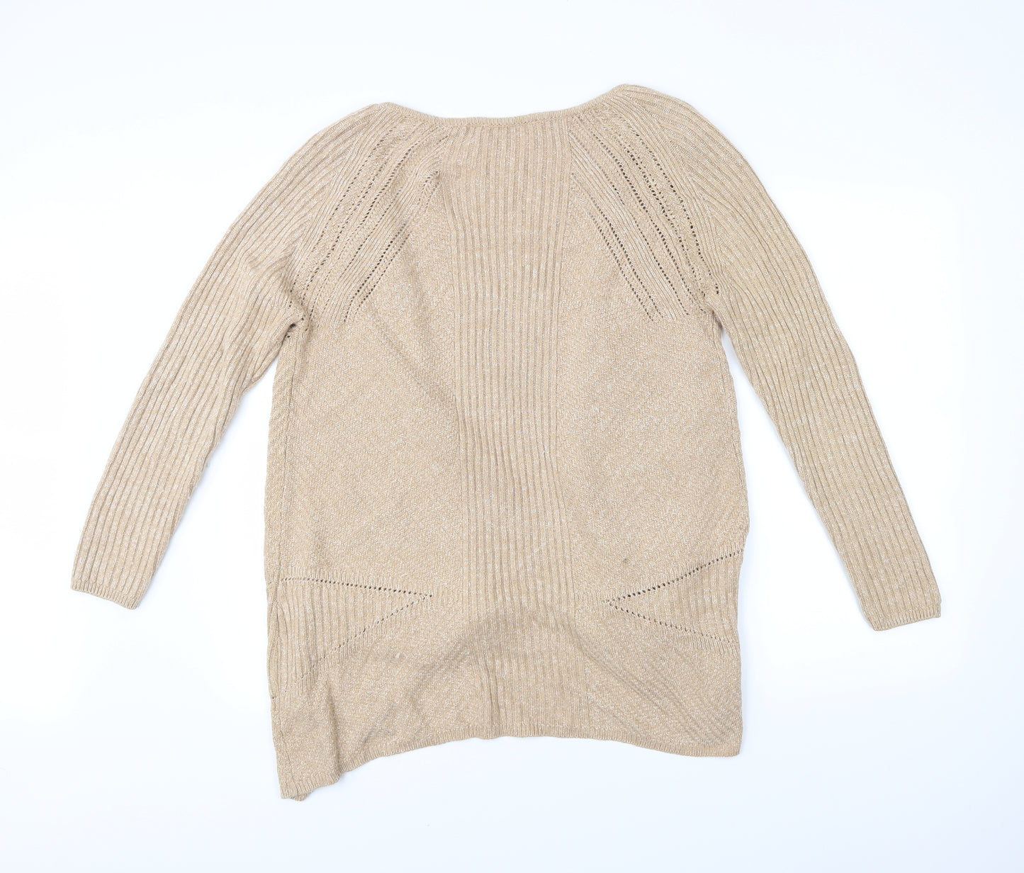 M&S Womens Beige   Cardigan Jumper Size M