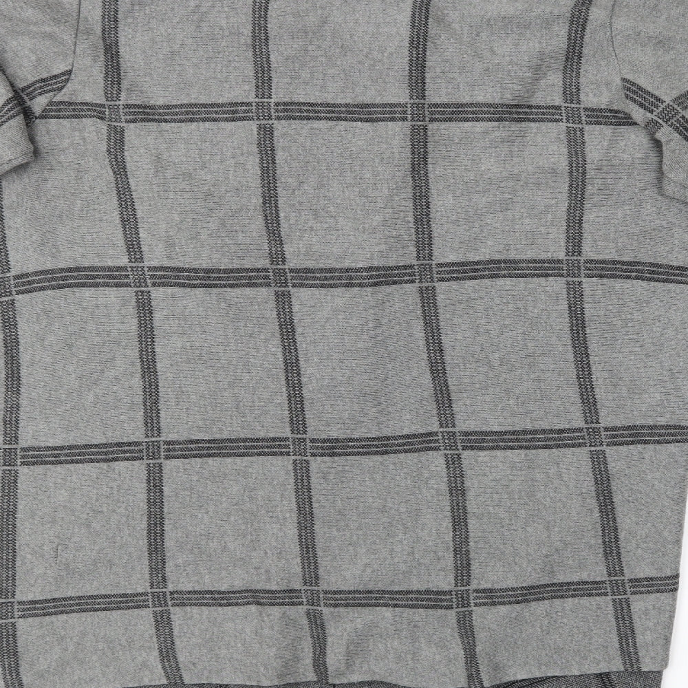 Papaya Womens Grey Check  Wrap Jumper Size L