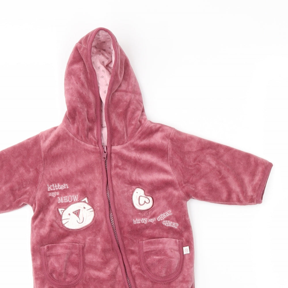 Mother care Girls Pink   Babygrow One-Piece Size 3-6 Months  - Animals