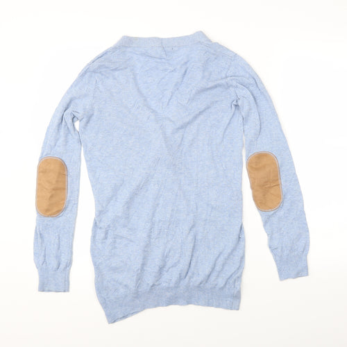 Atmosphere Womens Blue   Cardigan Jumper Size 8  - Elbow Patches