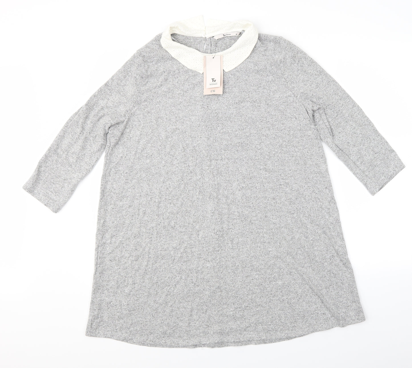 TU women Womens Grey   Basic T-Shirt Size 16