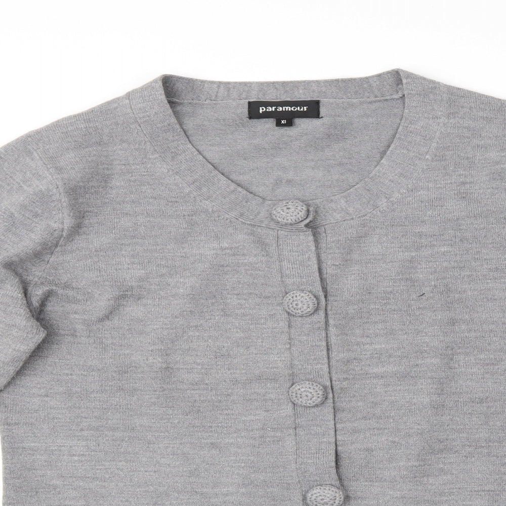 Pramour Womens Grey   Cardigan Jumper Size XL