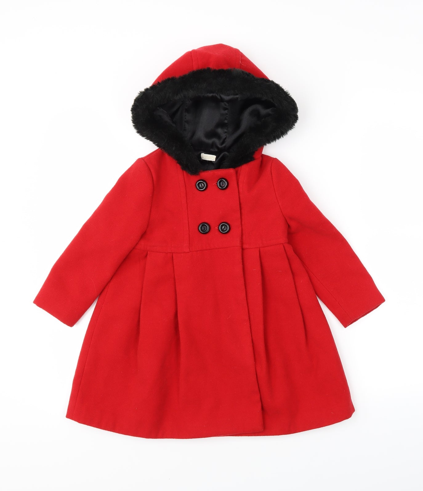 Bambini Girls Red   Overcoat Coat Size 3 Years