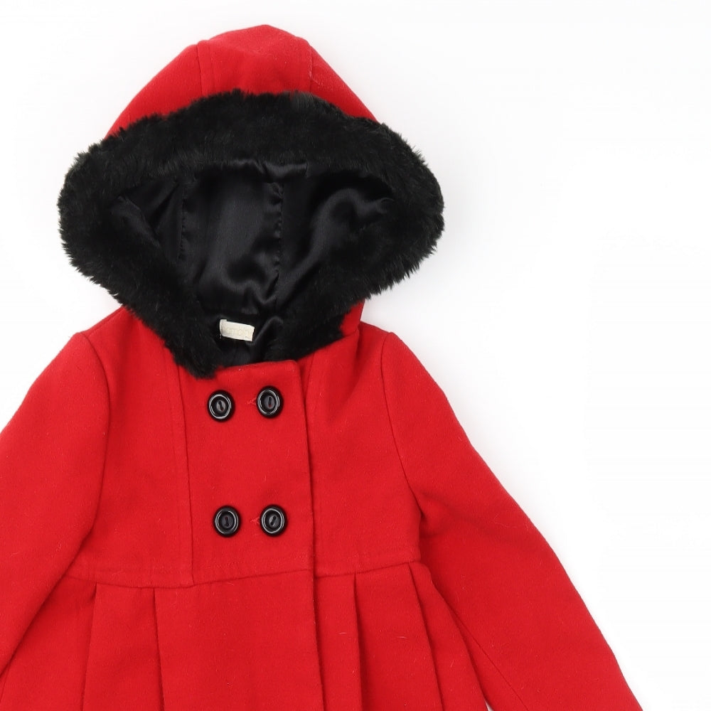 Bambini Girls Red   Overcoat Coat Size 3 Years