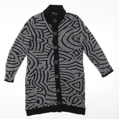 Brandtex Womens Multicoloured Geometric  Cardigan Jumper Size L