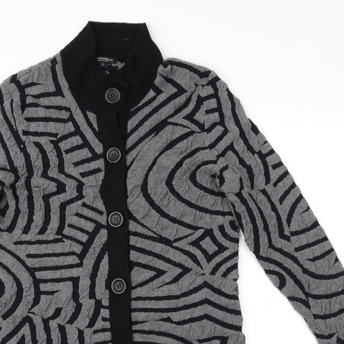 Brandtex Womens Multicoloured Geometric  Cardigan Jumper Size L
