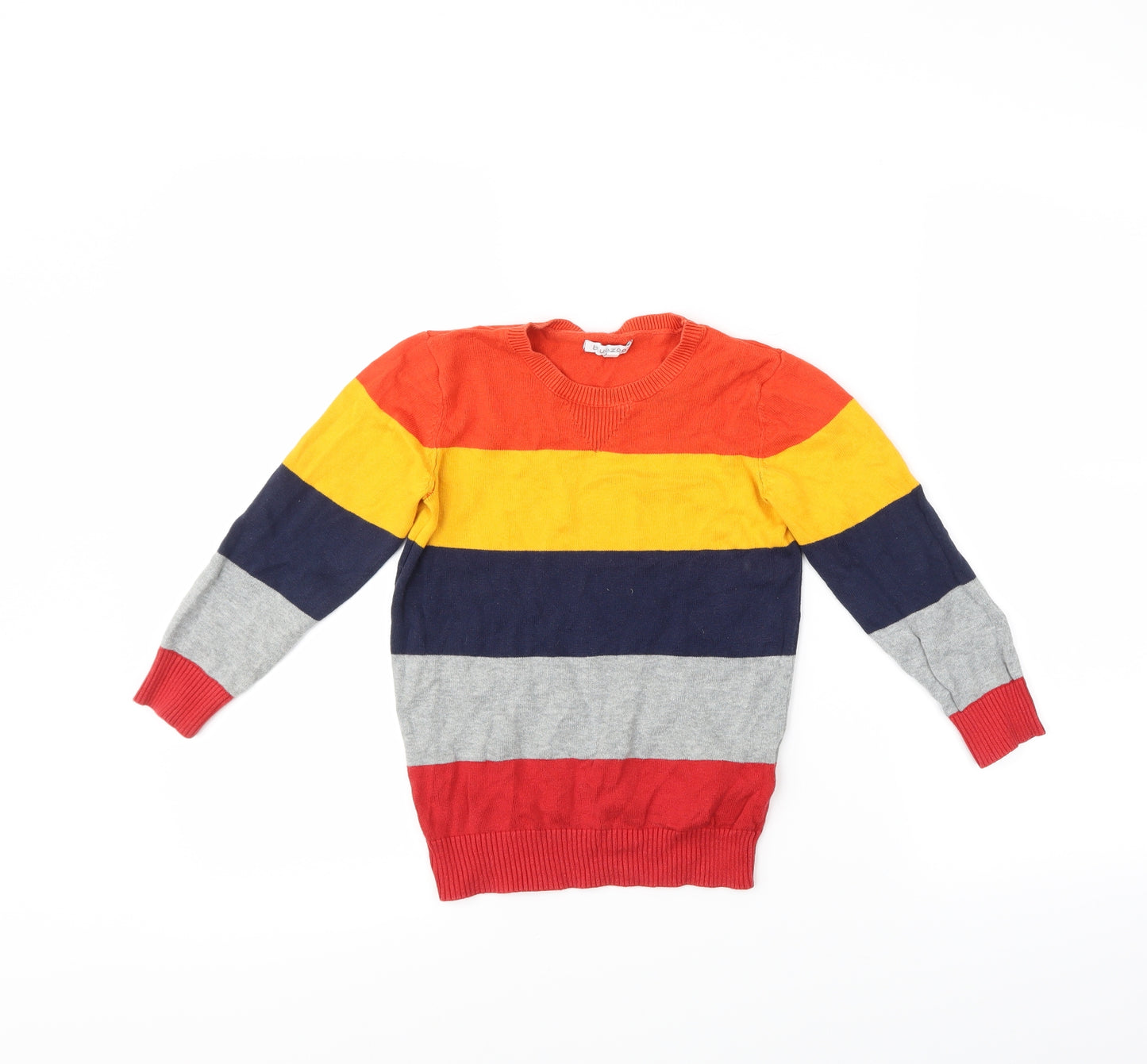 Bluezoo Boys Multicoloured Striped  Pullover Jumper Size 5-6 Years