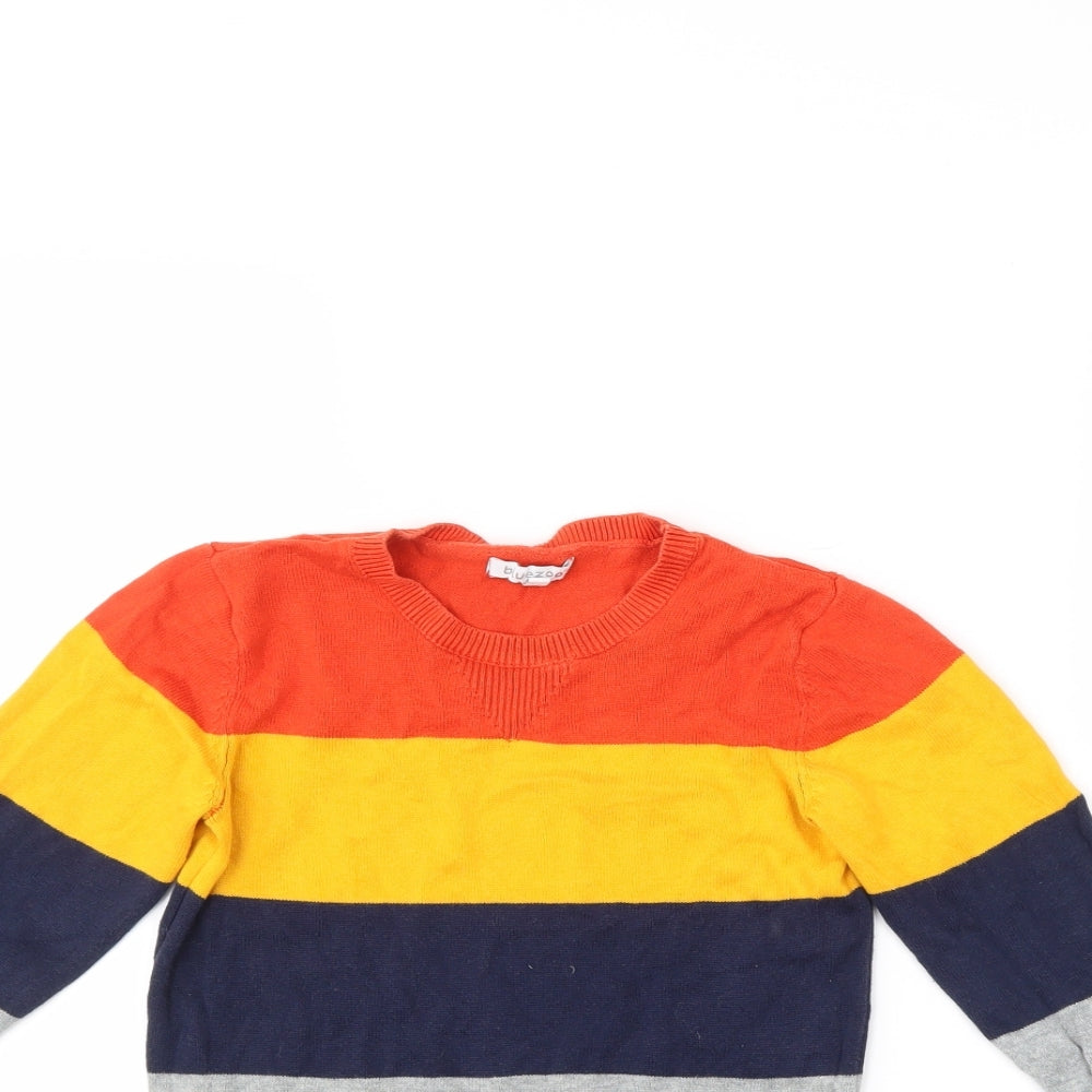 Bluezoo Boys Multicoloured Striped  Pullover Jumper Size 5-6 Years