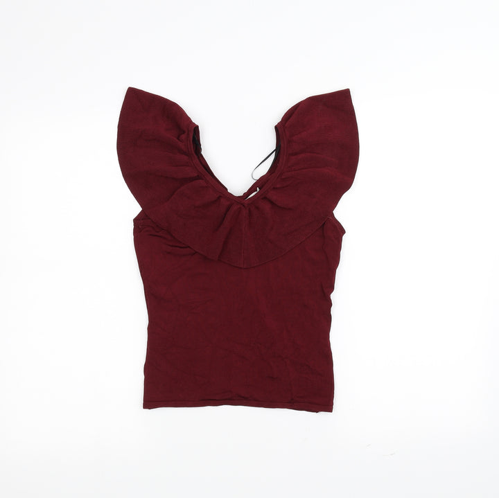 H&M Womens Red Basic Blouse Size S