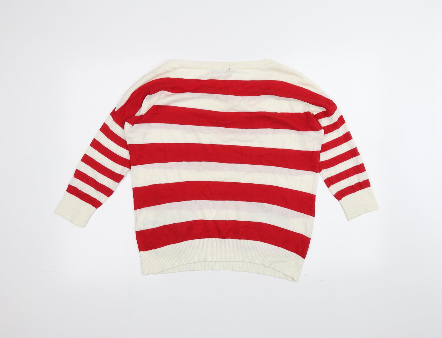 Atmosphere Womens White Striped  Basic T-Shirt Size 14