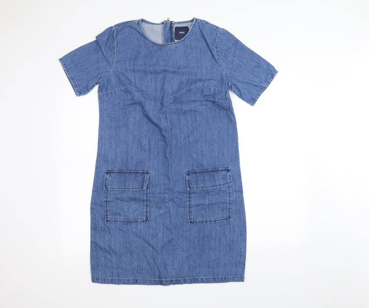 NEXT Womens Blue Rayon Pencil Dress Size 10