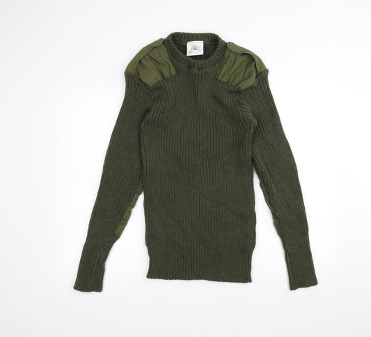 Front view of Preworn girls’ green knit jumper, size S