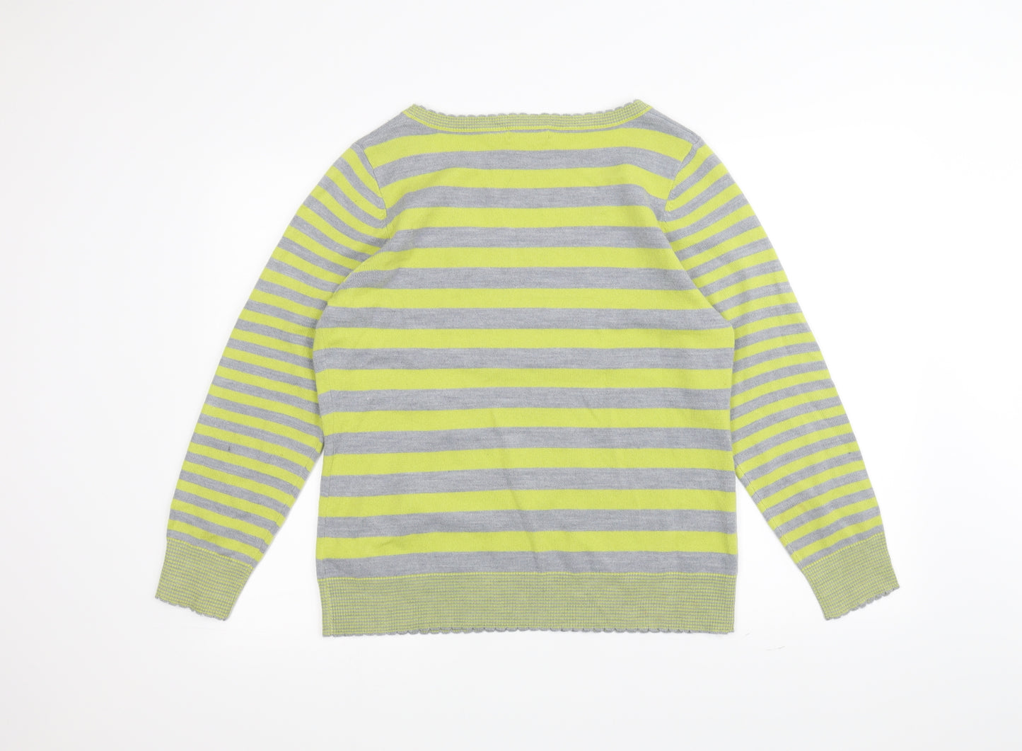 Per Una Womens Green Striped  Pullover Jumper Size 16