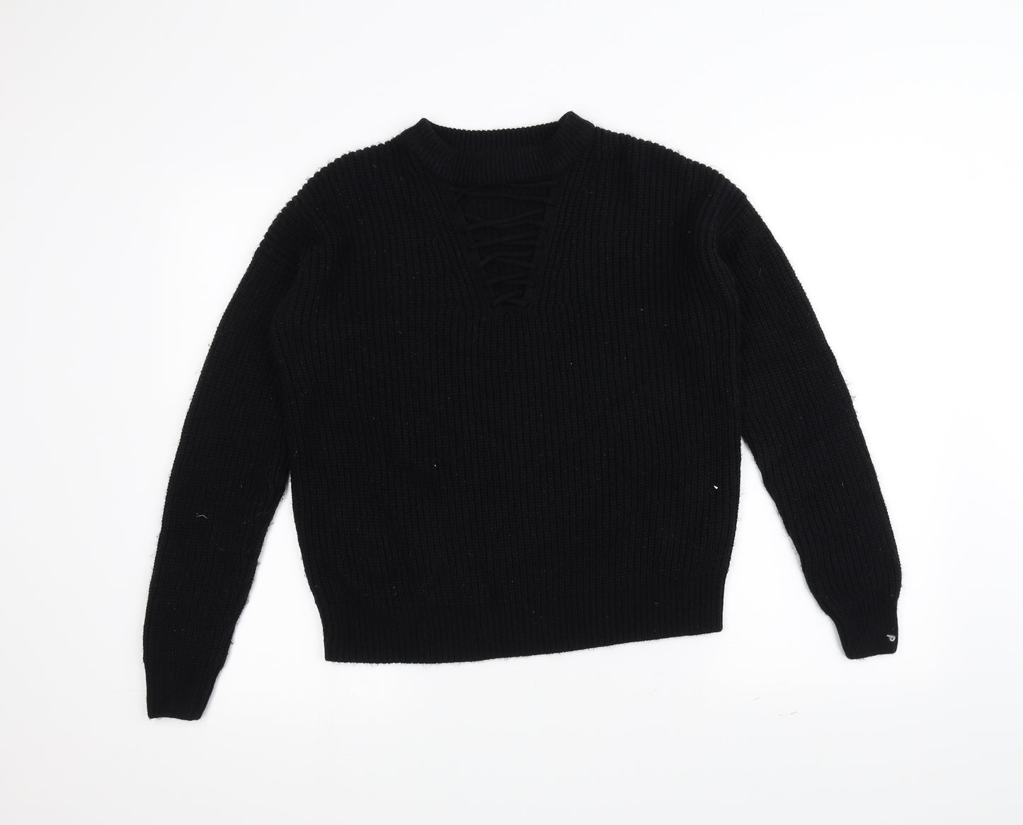 New Look Womens Black  Knit Pullover Jumper Size 8