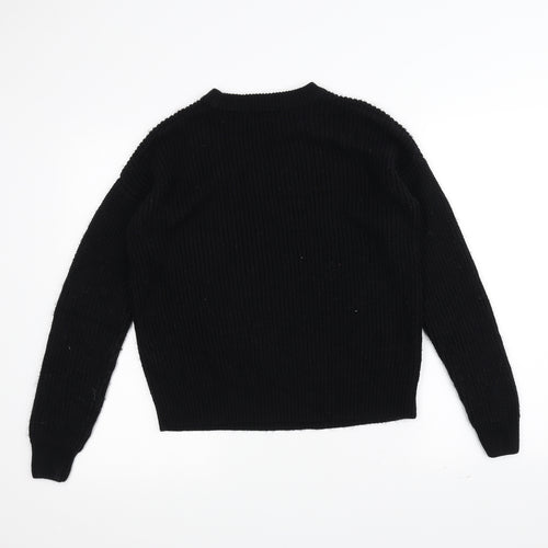 New Look Womens Black  Knit Pullover Jumper Size 8