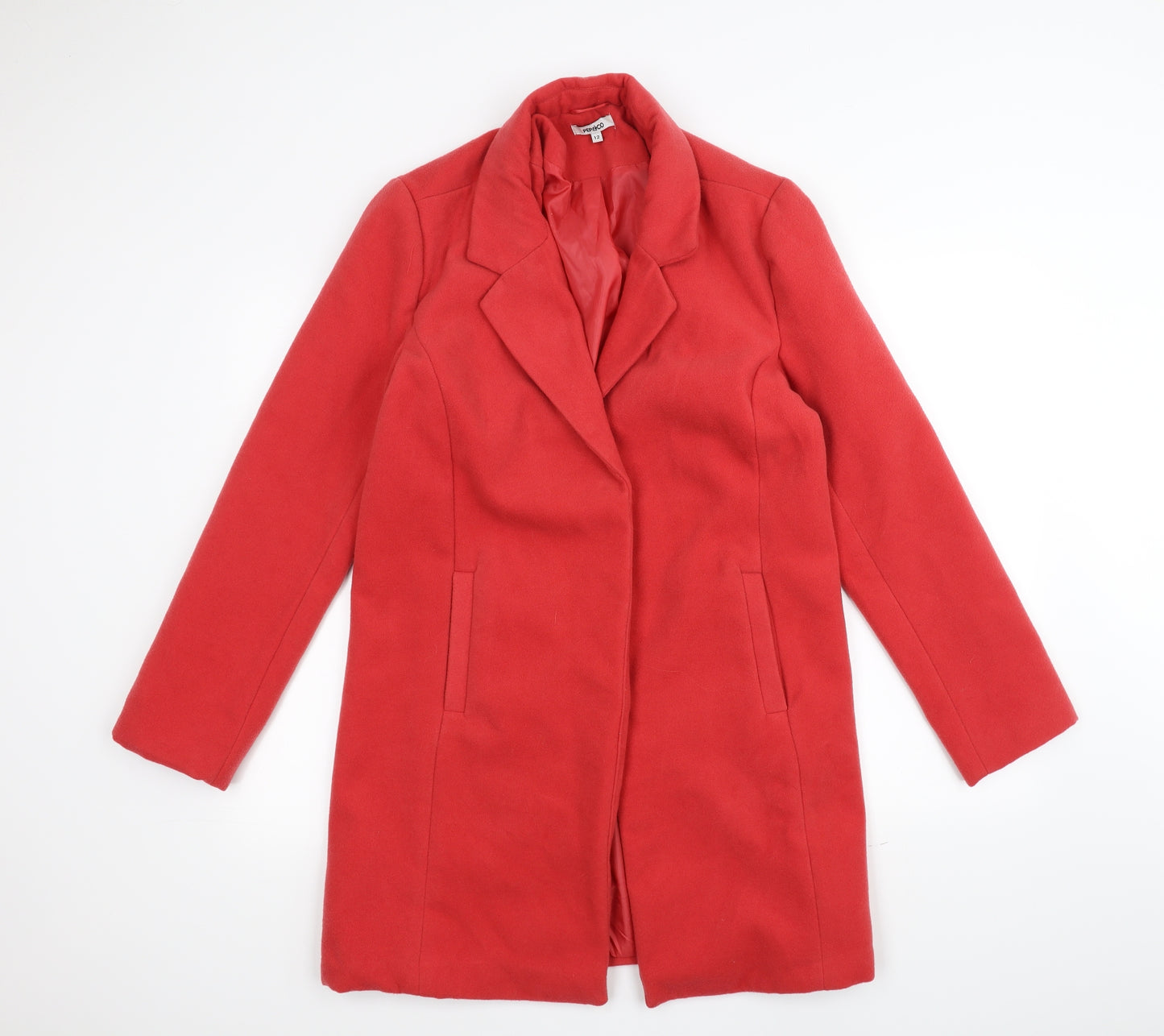 Pep&co Womens Red   Overcoat Coat Size 12