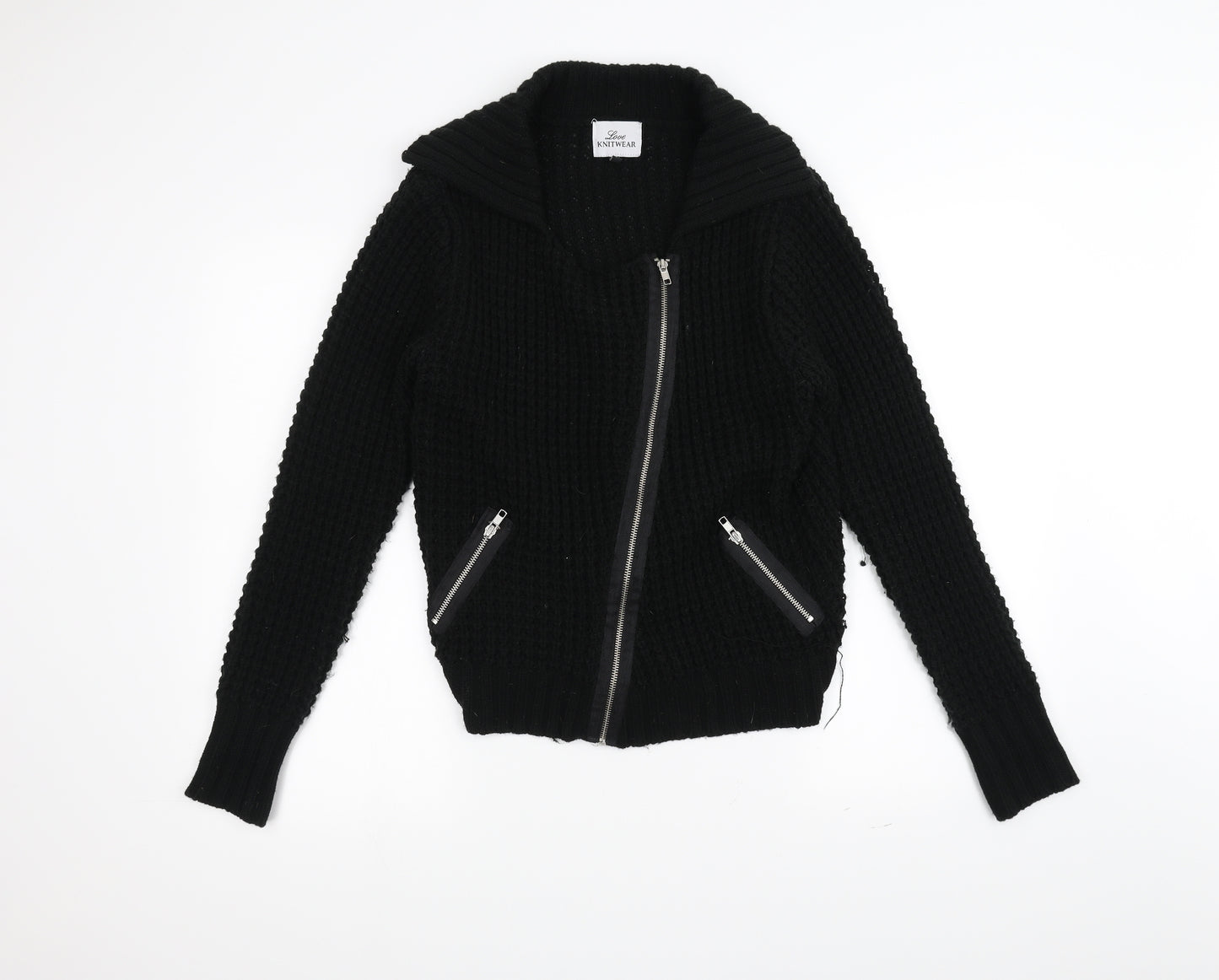 love knitwear Womens Black  Knit Jacket  Size L