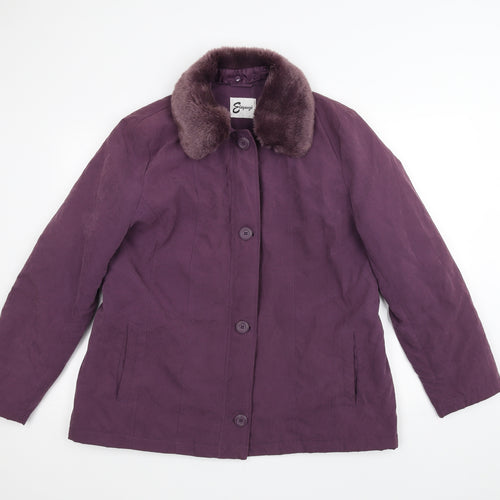 Elegance Womens Purple   Pea Coat Coat Size L