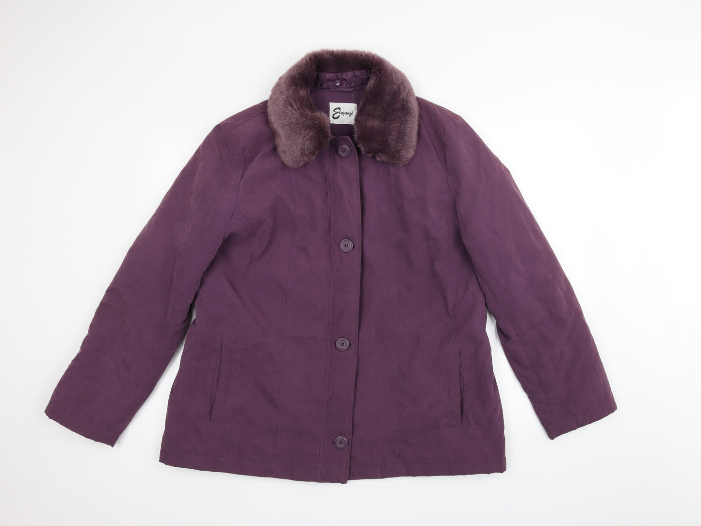 Elegance Womens Purple   Pea Coat Coat Size L