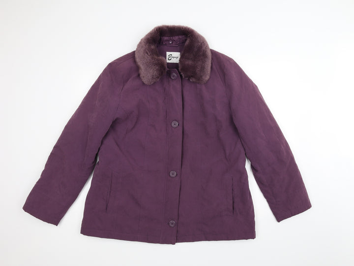 Elegance Womens Purple   Pea Coat Coat Size L