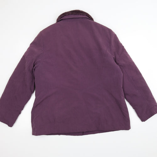 Elegance Womens Purple   Pea Coat Coat Size L