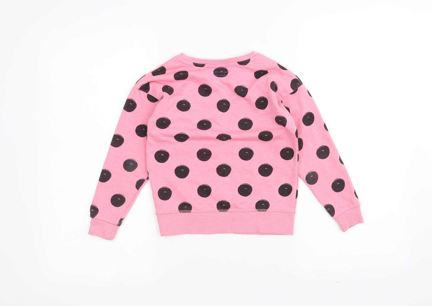 Primark Girls Pink Polka Dot  Pullover Jumper Size 6-7 Years