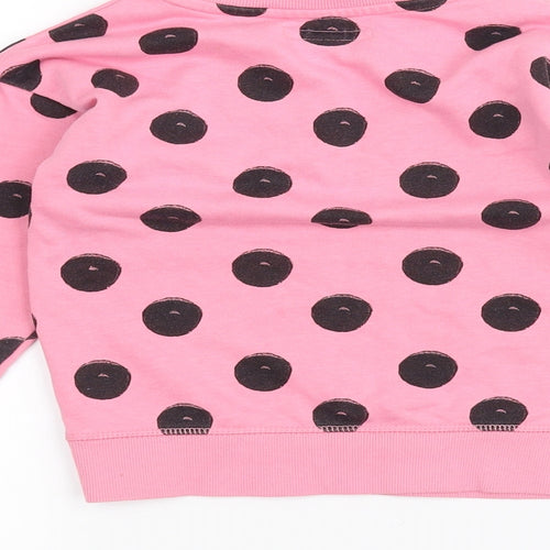 Primark Girls Pink Polka Dot  Pullover Jumper Size 6-7 Years