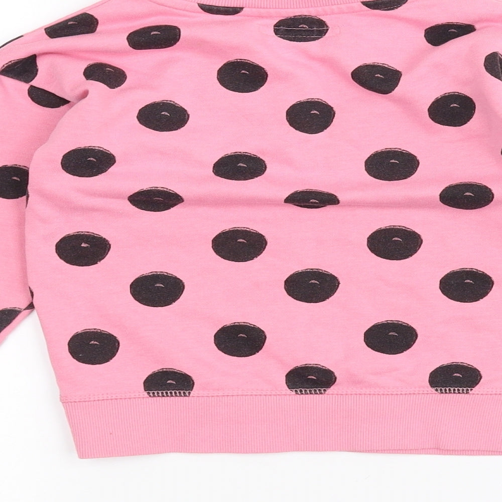 Primark Girls Pink Polka Dot  Pullover Jumper Size 6-7 Years