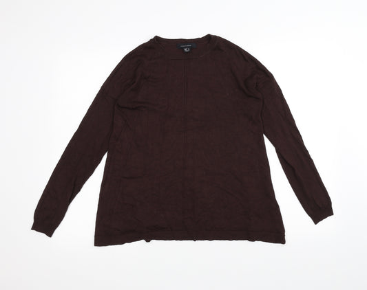 Front view of Atmosphere women’s brown basic t-shirt, size UK 10