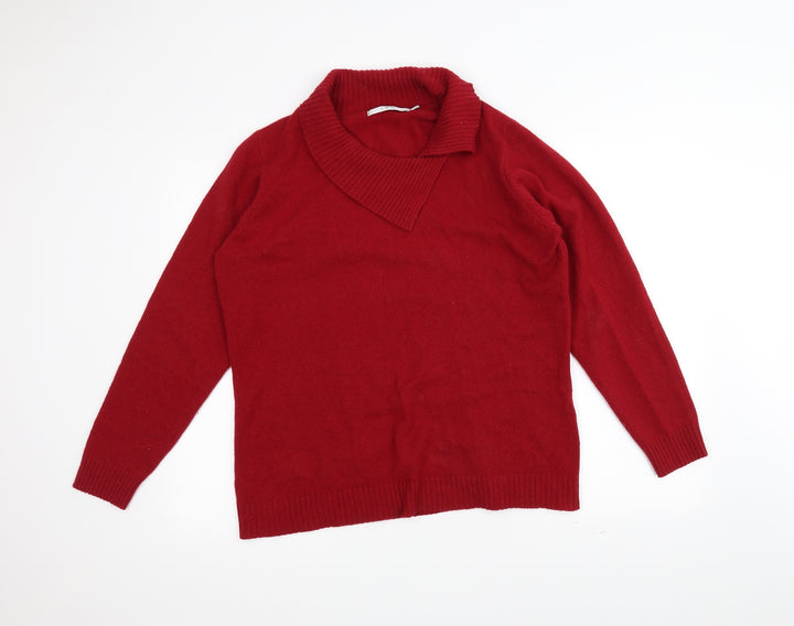 EWM Womens Red  Knit Pullover Jumper Size L