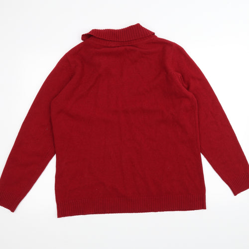EWM Womens Red  Knit Pullover Jumper Size L