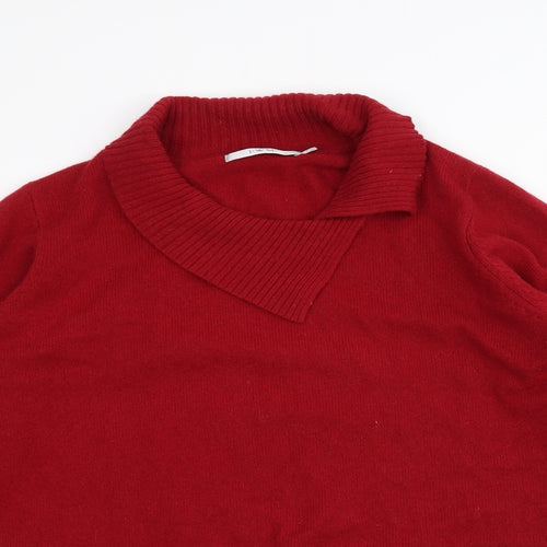 EWM Womens Red  Knit Pullover Jumper Size L