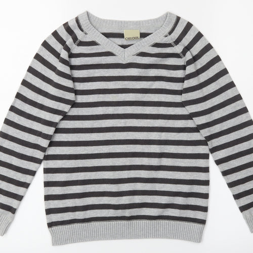 Cherokee Boys Grey Striped  Pullover Jumper Size 5-6 Years