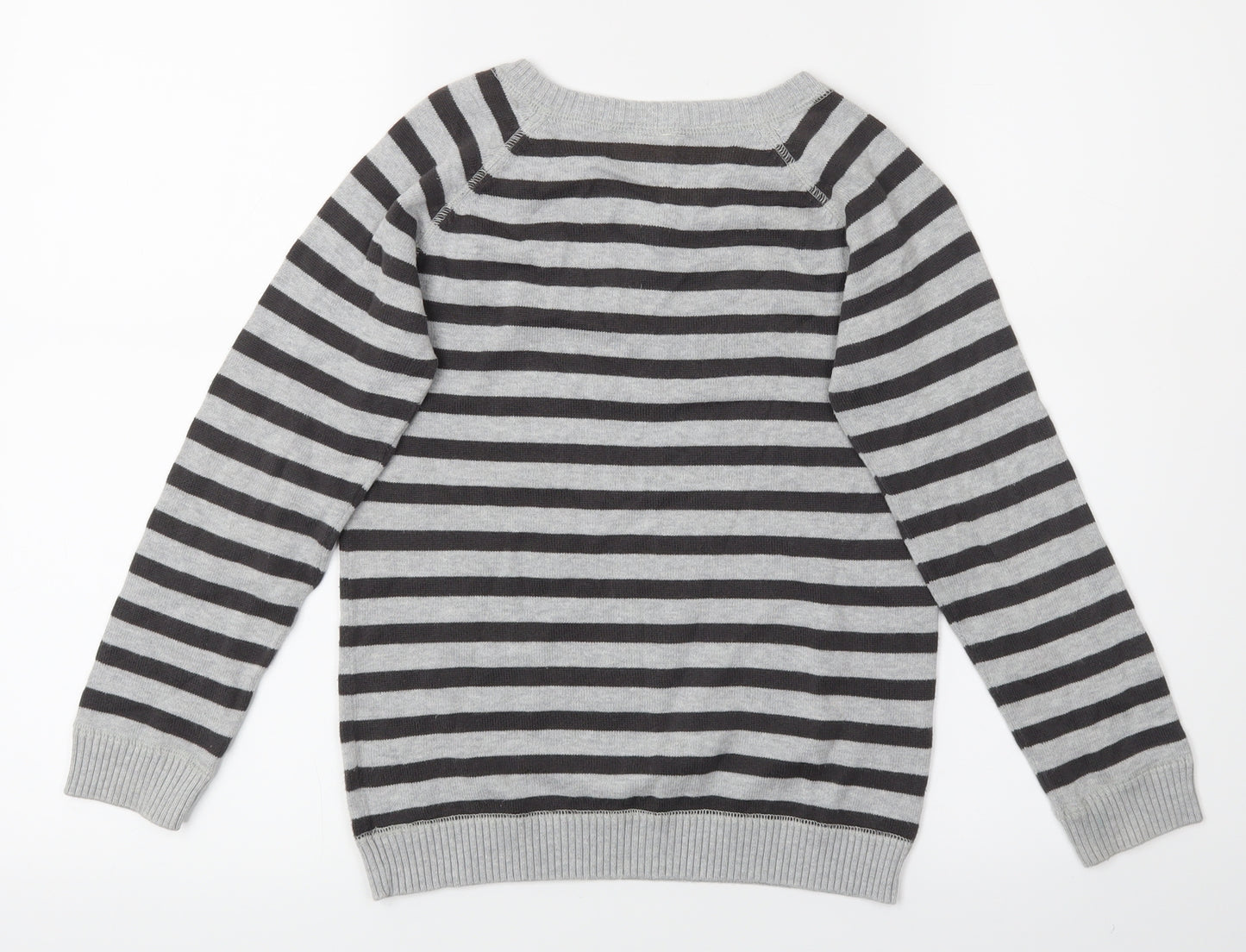 Cherokee Boys Grey Striped  Pullover Jumper Size 5-6 Years