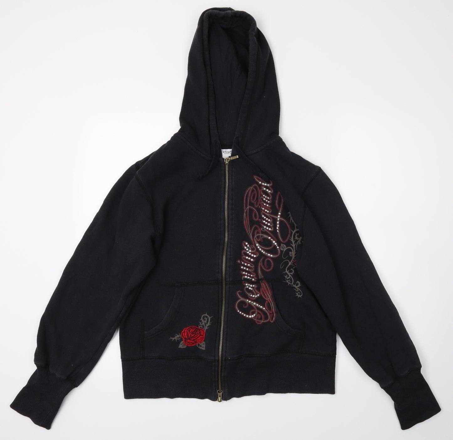 Disney Parks Authentic Womens Black   Full Zip Hoodie Size L  - Genuine Original