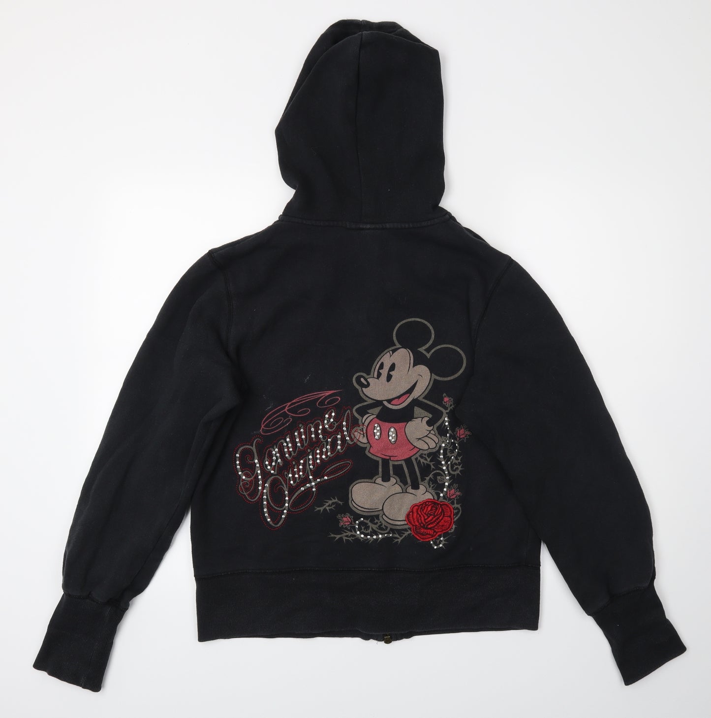 Disney Parks Authentic Womens Black   Full Zip Hoodie Size L  - Genuine Original