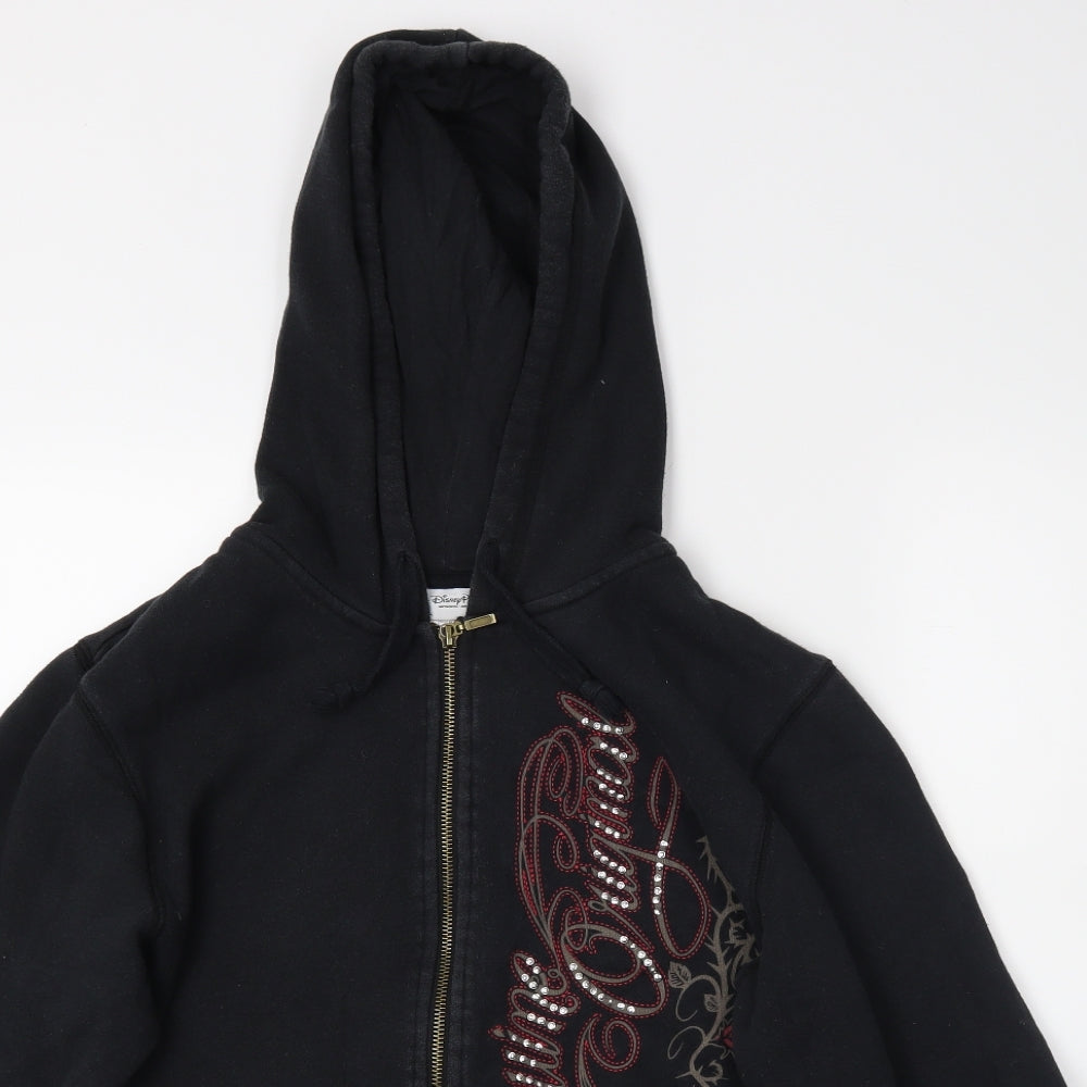 Disney Parks Authentic Womens Black   Full Zip Hoodie Size L  - Genuine Original