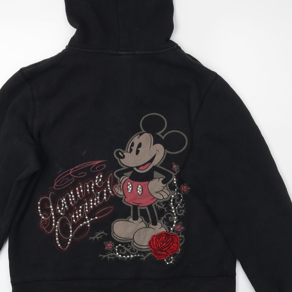 Disney Parks Authentic Womens Black   Full Zip Hoodie Size L  - Genuine Original