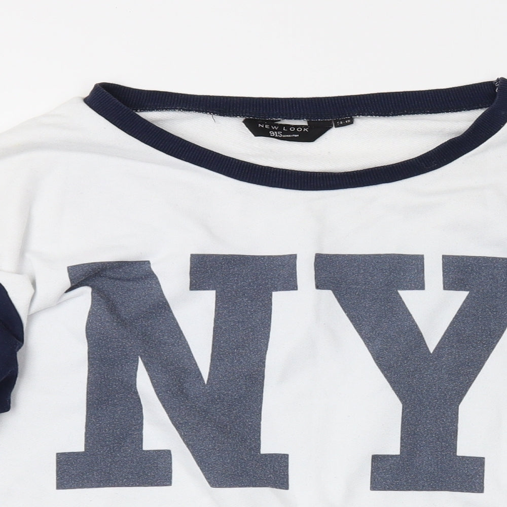 New Look Girls White   Pullover Sweatshirt Size 14-15 Years  - NY