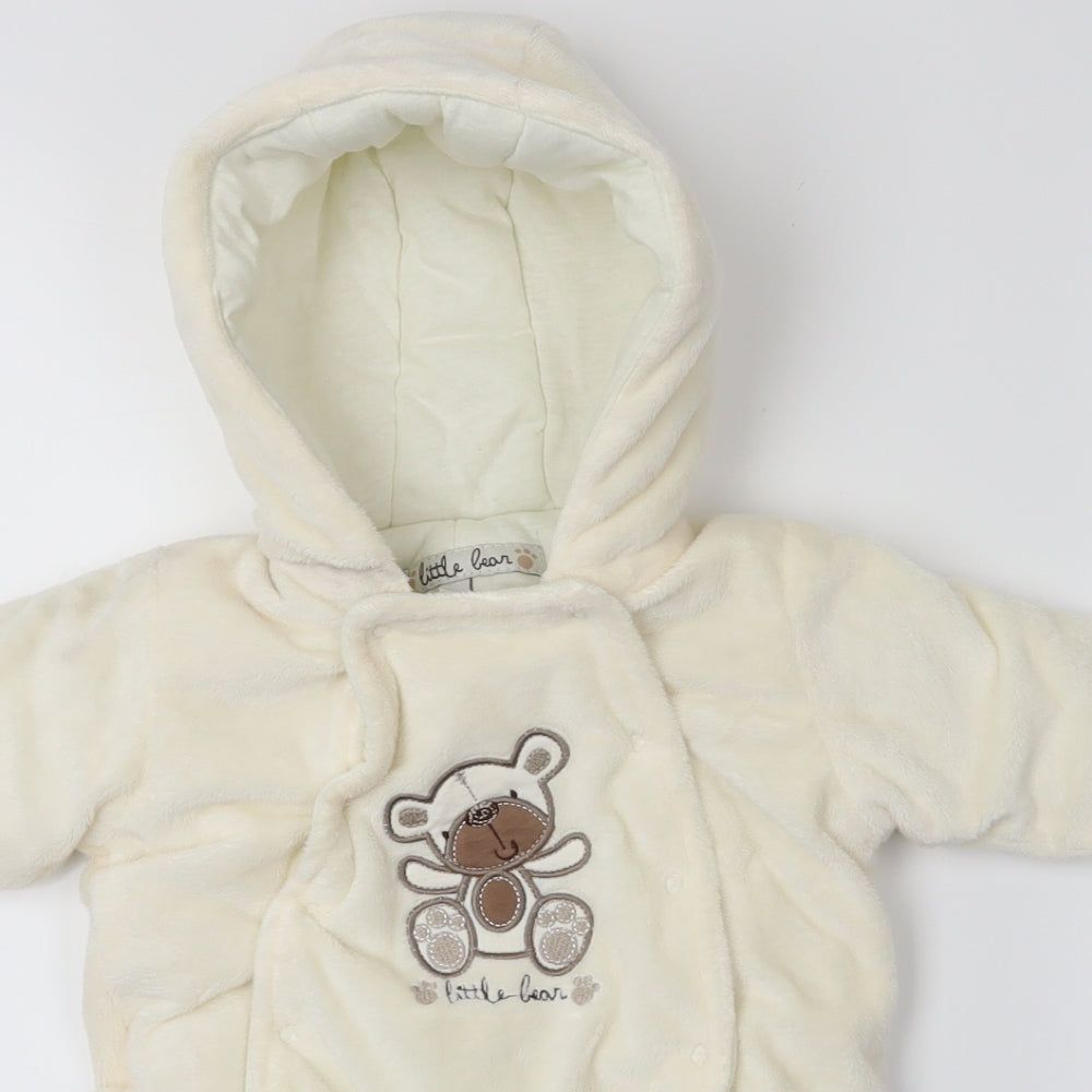 Little Bear Baby White   Babygrow One-Piece Size Newborn