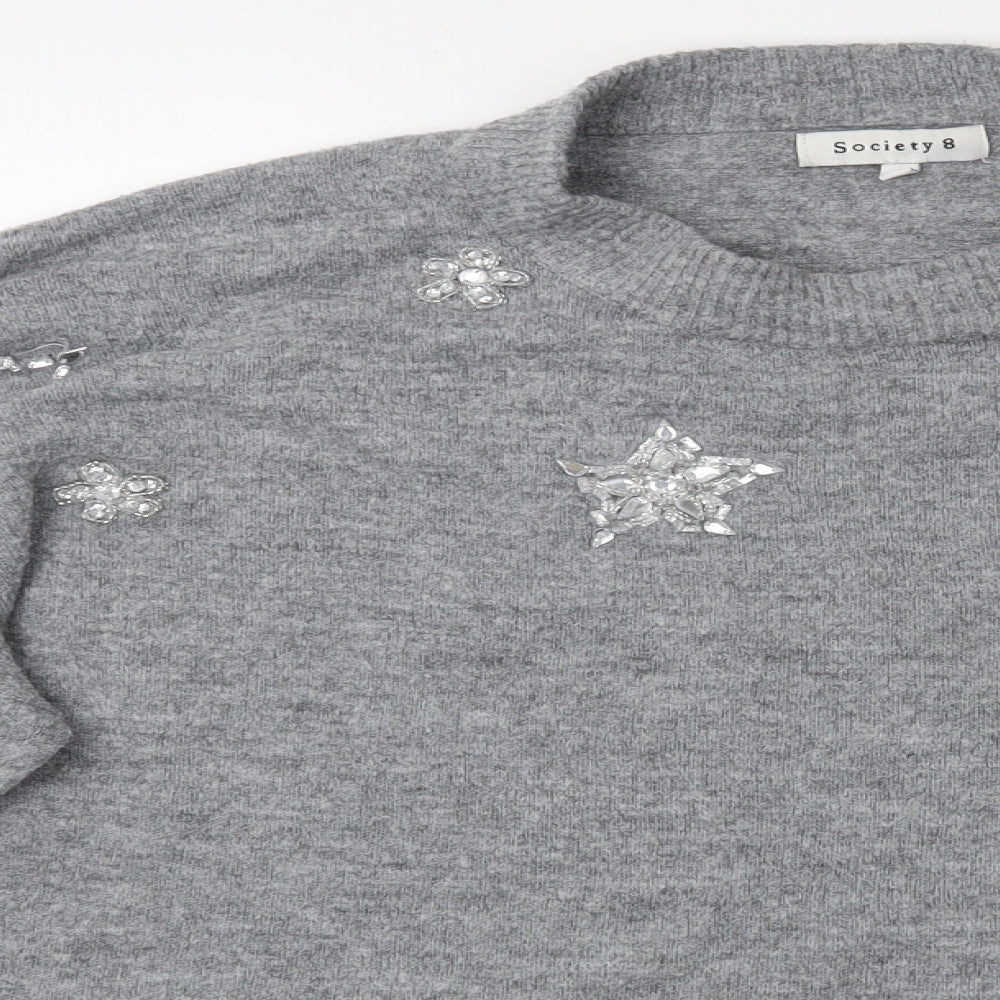 Society 8  Womens Grey   Pullover Jumper Size 14