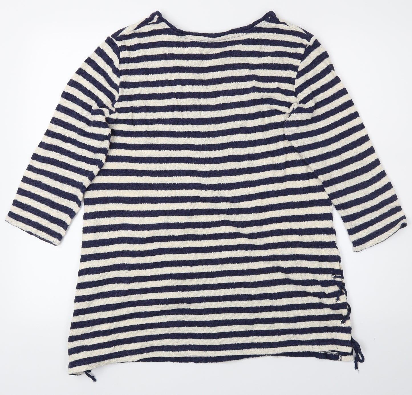 TU Womens Blue Striped  Basic T-Shirt Size 16