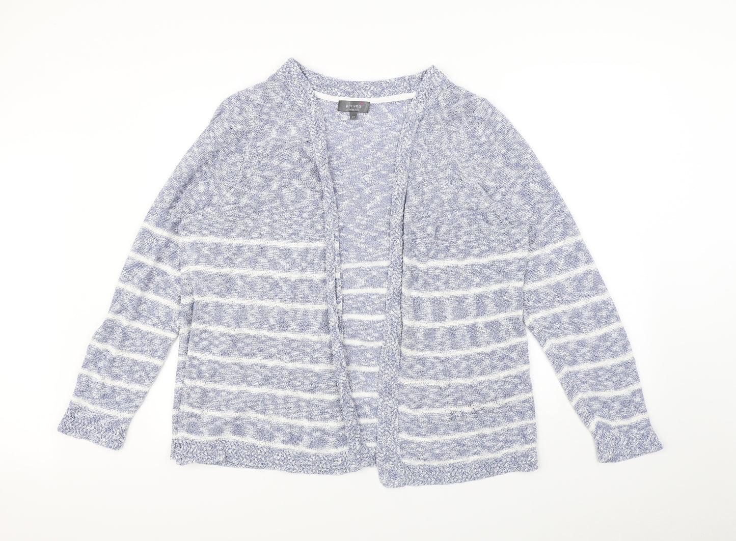 Per Una Womens Blue Striped  Cardigan Jumper Size 22